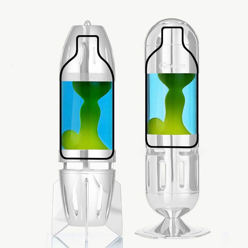 Mathmos - Fireflow, Pod och Pod+ reservflaska blå med gul lava