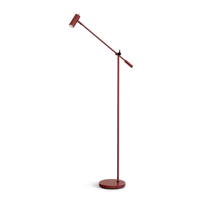 Cato golvlampa dimbar blank rubinröd/mattsvart