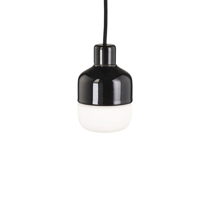 Ohm 100/155mm taklampa opalglas/svart