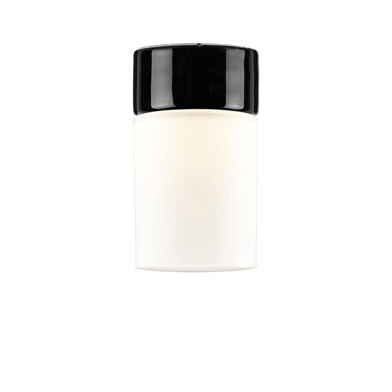 Opus 100/175 Vägglampa/Taklampa Svart/opalglas IP44