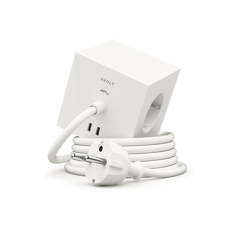 Avolt - Square 1 grenuttag dual USB-C 30W & magnet 3m Martinelli Luce Edition opal white