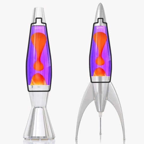 Mathmos - Telstar/Astrobaby reservflaska lila med orange lava
