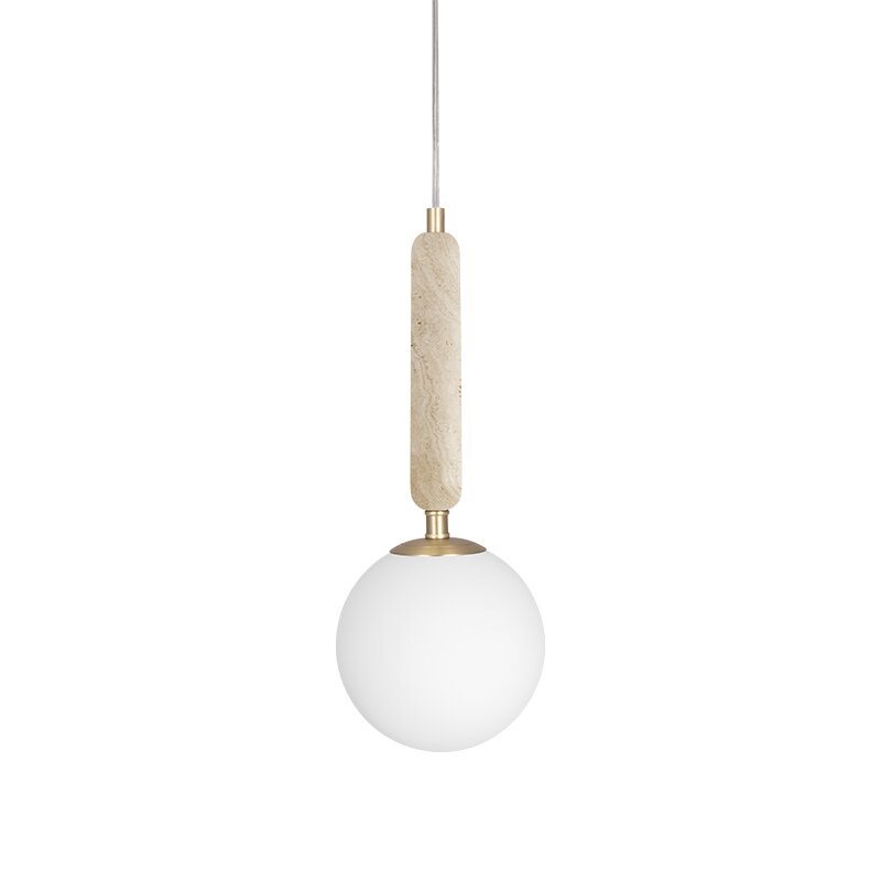 Globen Lighting - Torrano 15 taklampa travertin/borstad mässing