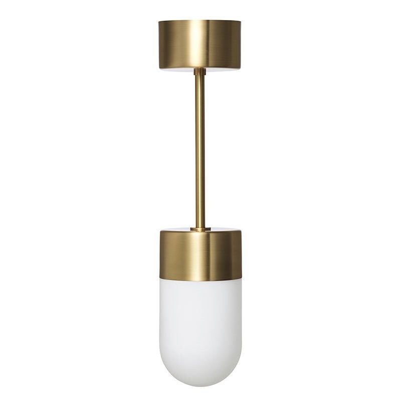 Vox plafond mässing/opal glas