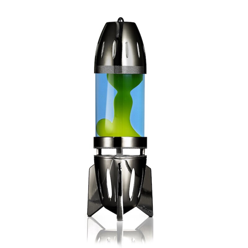 Mathmos - Fireflow svart lavalampa värmeljus blå med gul lava