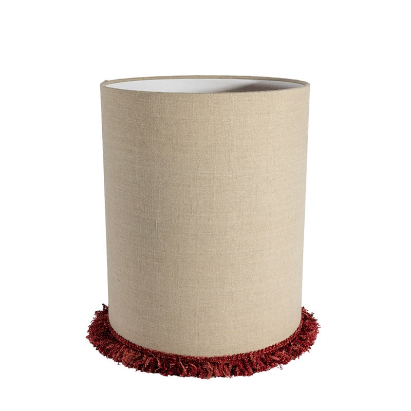 Cylinder D32 lampskärm natur/vinröd