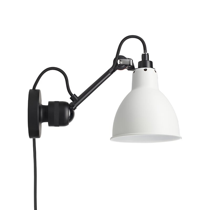 Lampe Gras N°304 CA vägglampa round svart/vit