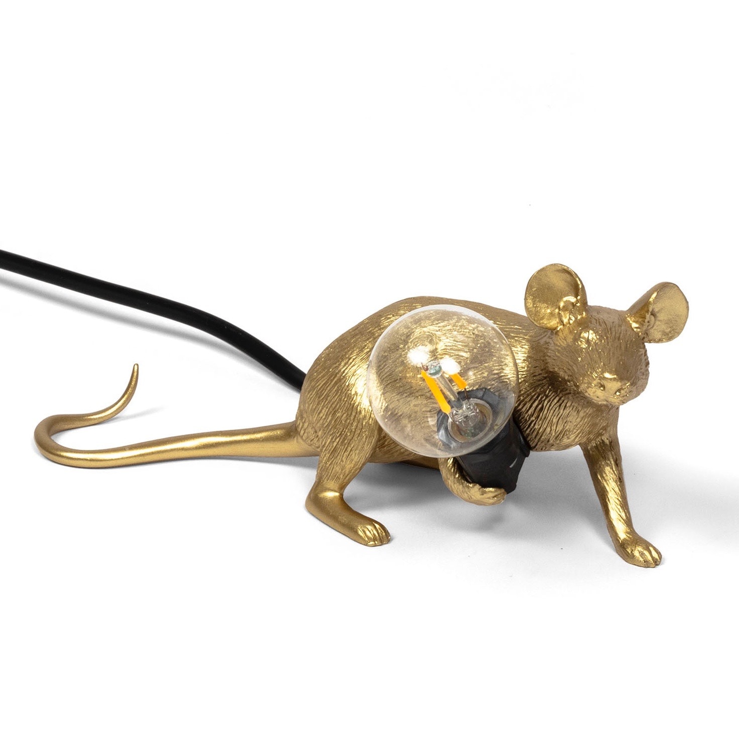 Mouse Lamp Lop lying down Bordslamp USB gold