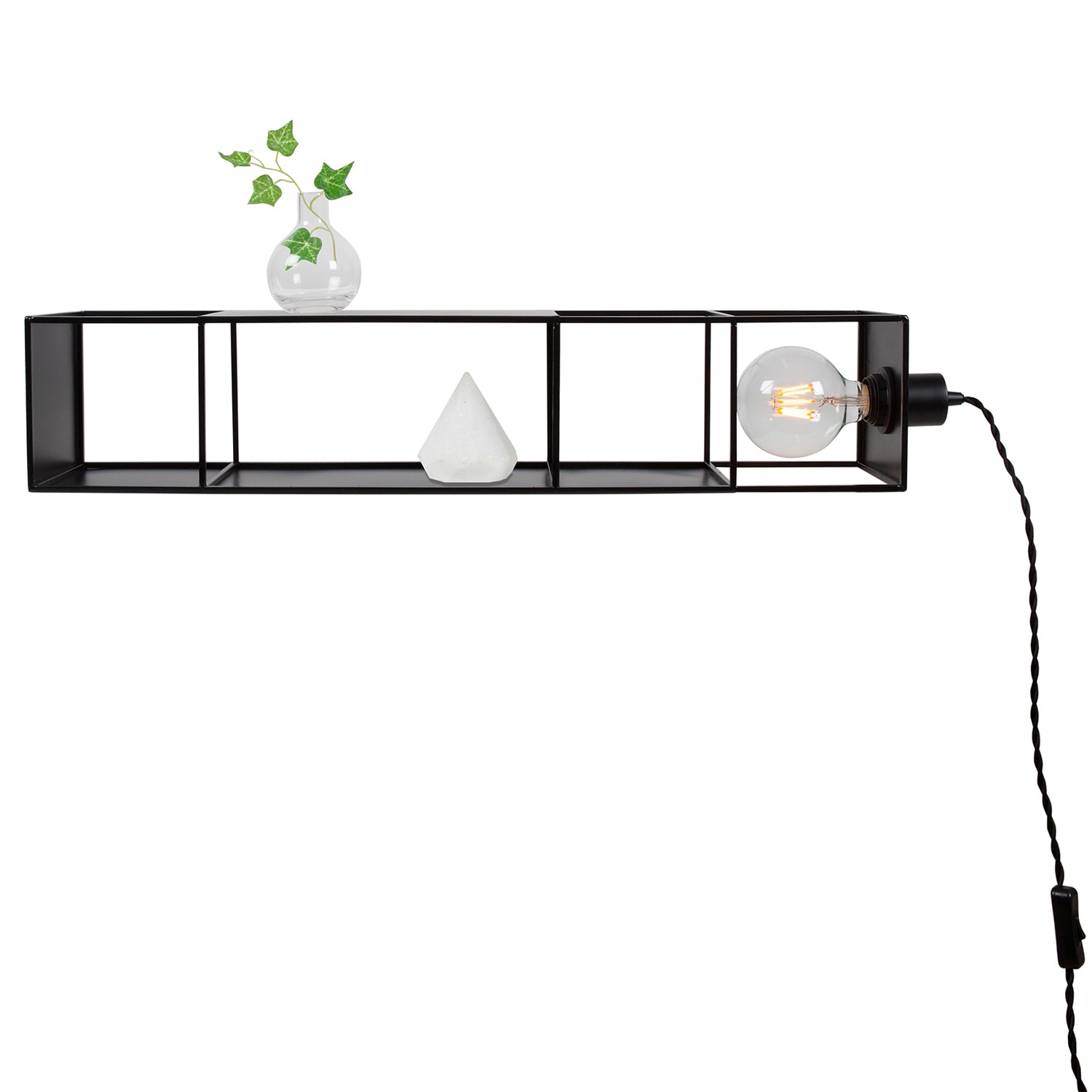 Shelfie Long vägglampa/hylla svart
