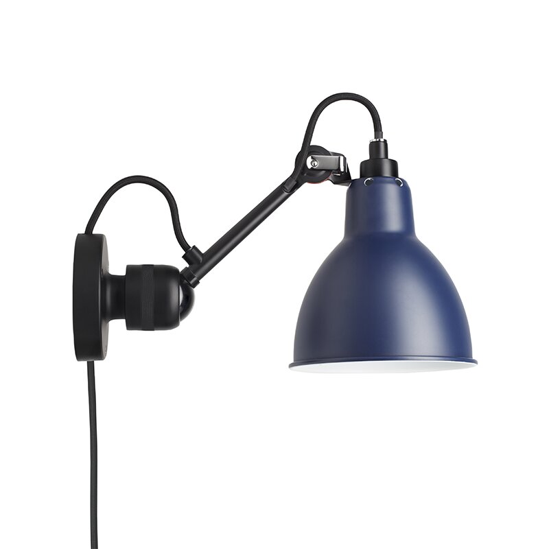 Lampe Gras N°304 CA vägglampa round svart/blå
