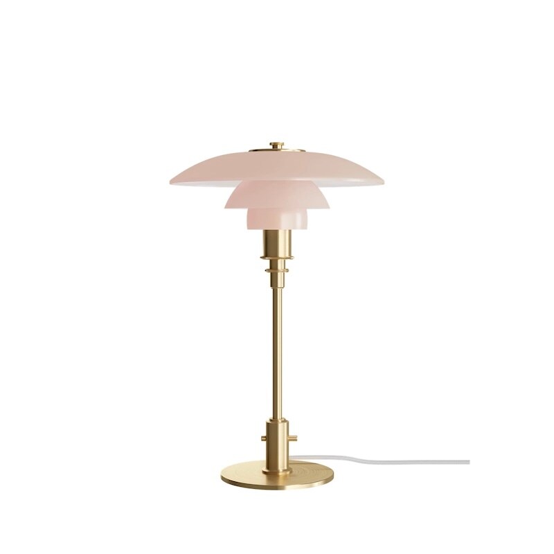PH 3/2 bordslampa pale rose/mässing