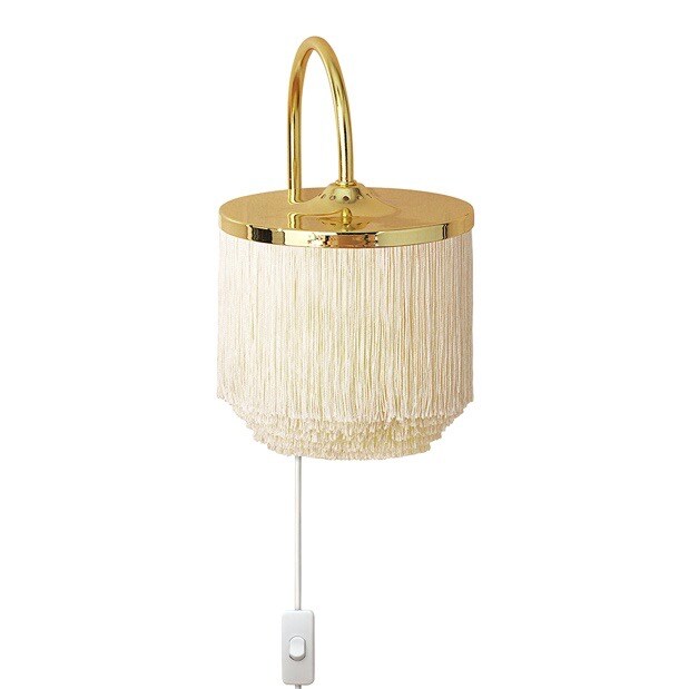 Fringe vägglampa cream white