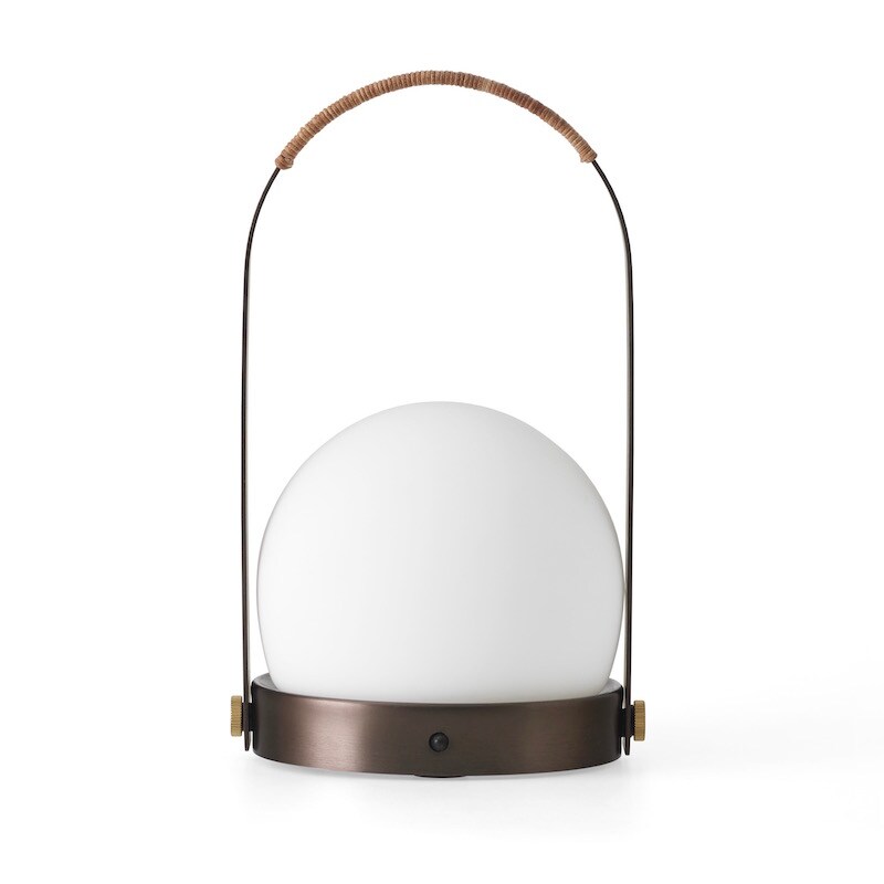 Carrie portable bordslampa bronserad mässing/läder