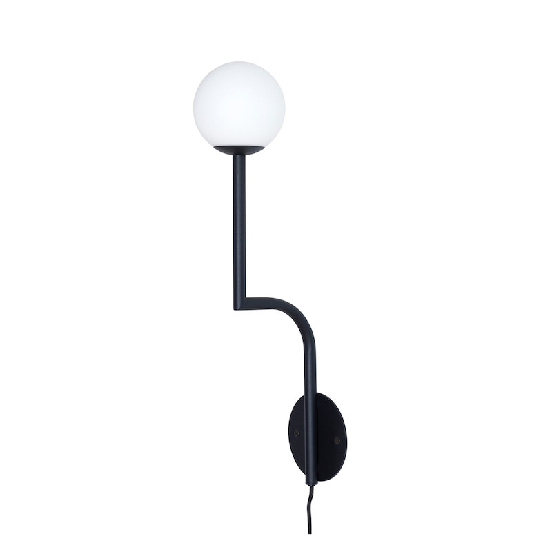 Mobil 46 Cable Wall lamp Black, opal
