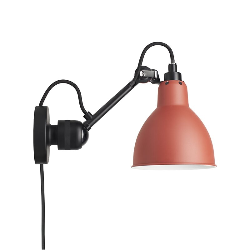 Lampe Gras N°304 CA vägglampa round svart/röd