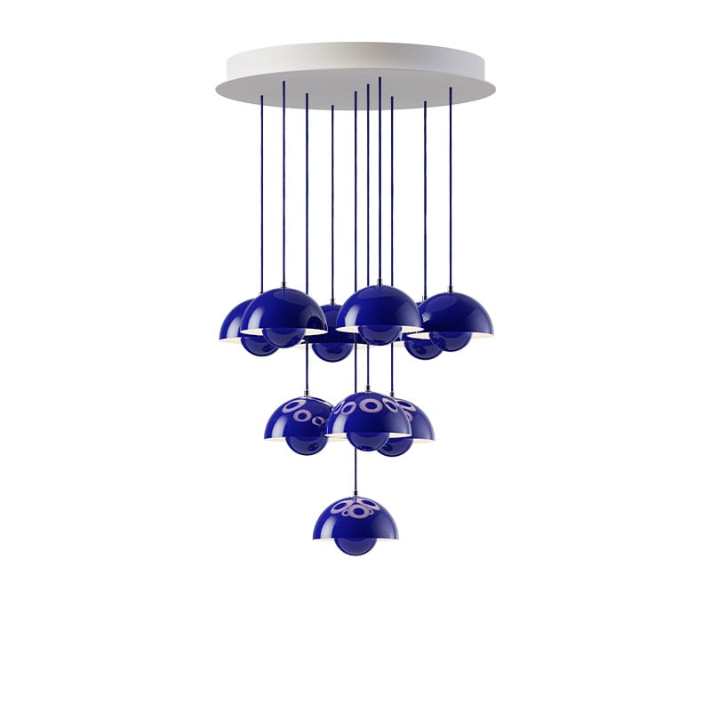 Flowerpot VP10 10 pendlar, taklampa cobalt blue