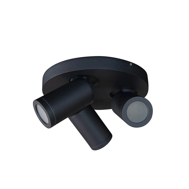 Torsö 3:a rund taklampa badrumsbelsyning svart IP44