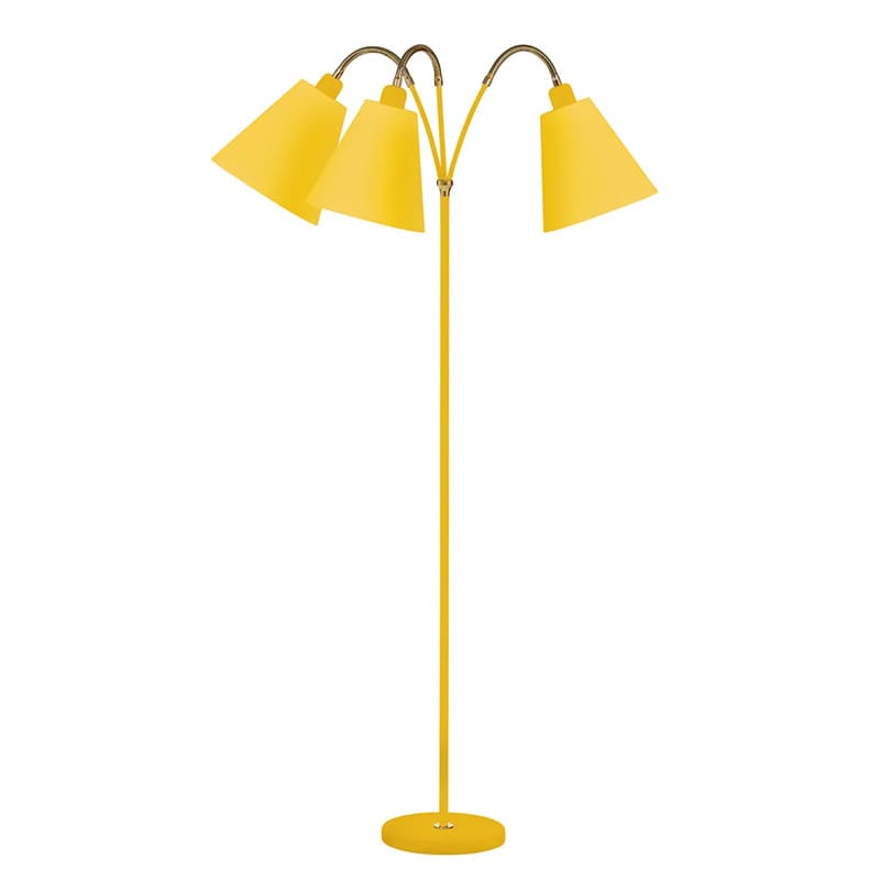 Haga 3-armad golvlampa gul