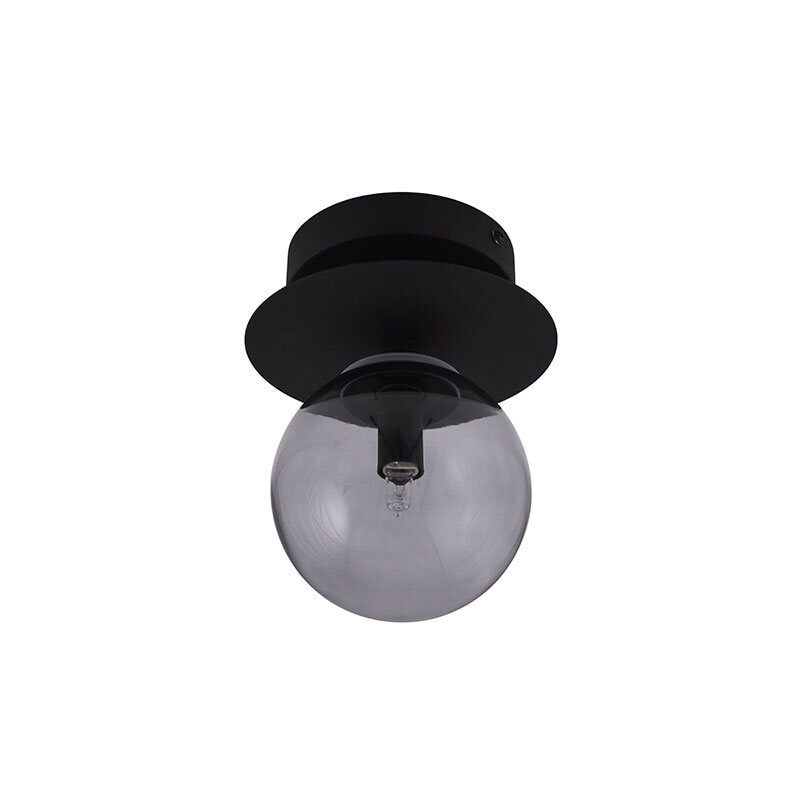 Art Deco IP44 vägglampa/plafond svart/rök