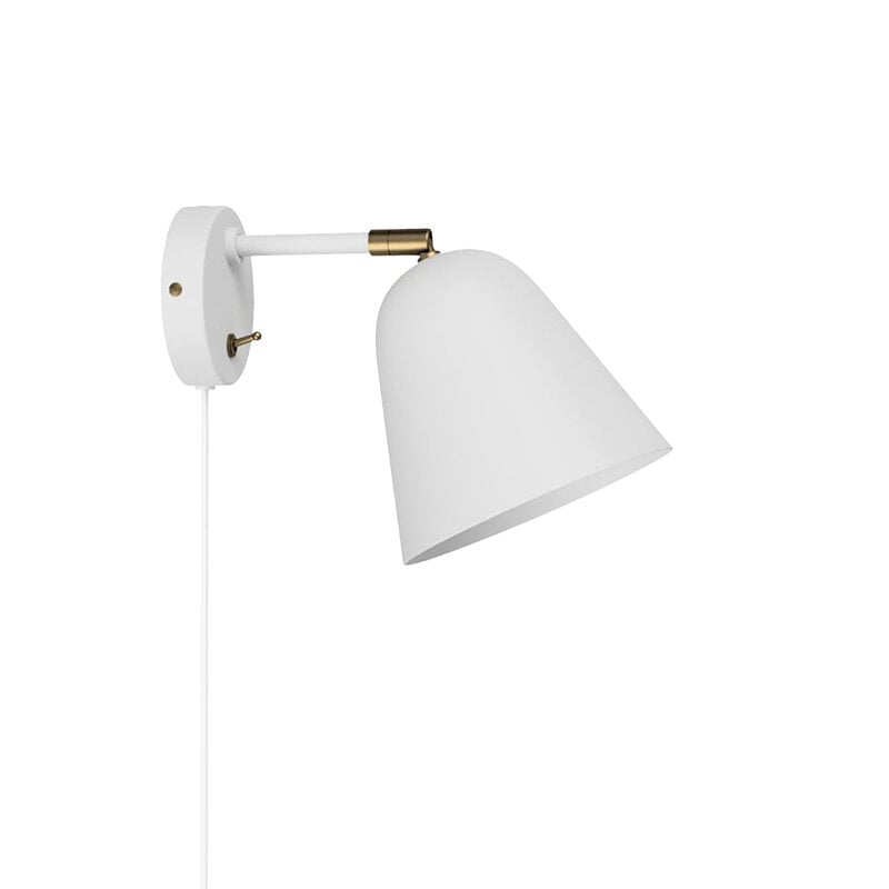 Alva vägglampa strukturvit/rå mässing
