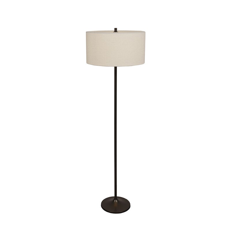 Soft golvlampa linne vit/metallic bronze