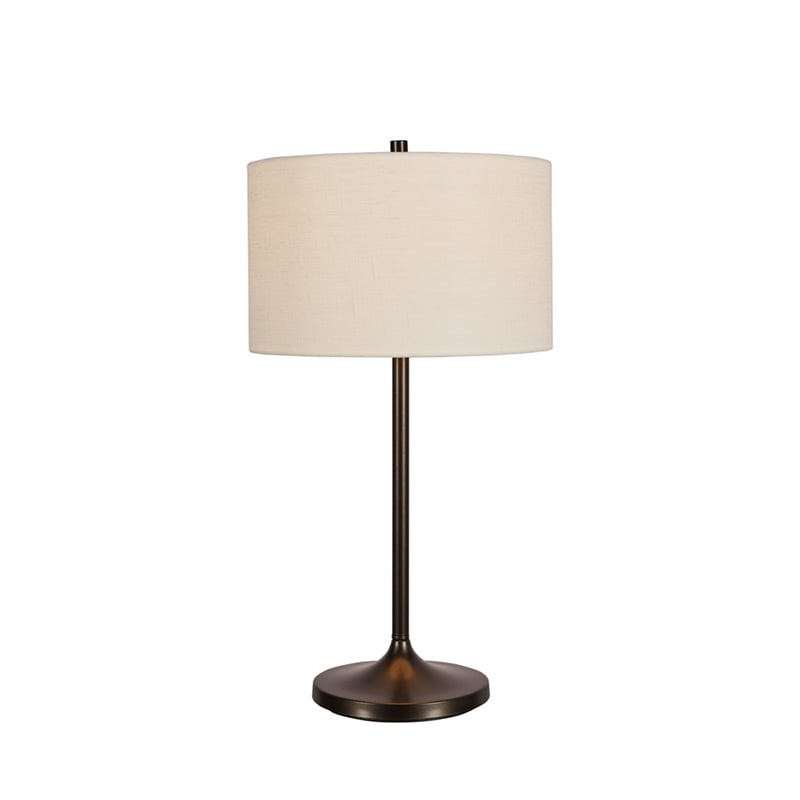 Soft bordslampa linne vit/metallic bronze