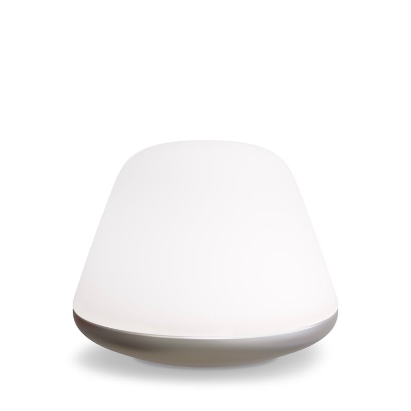 Bloom Ø38 bordslampa satin silver/opal