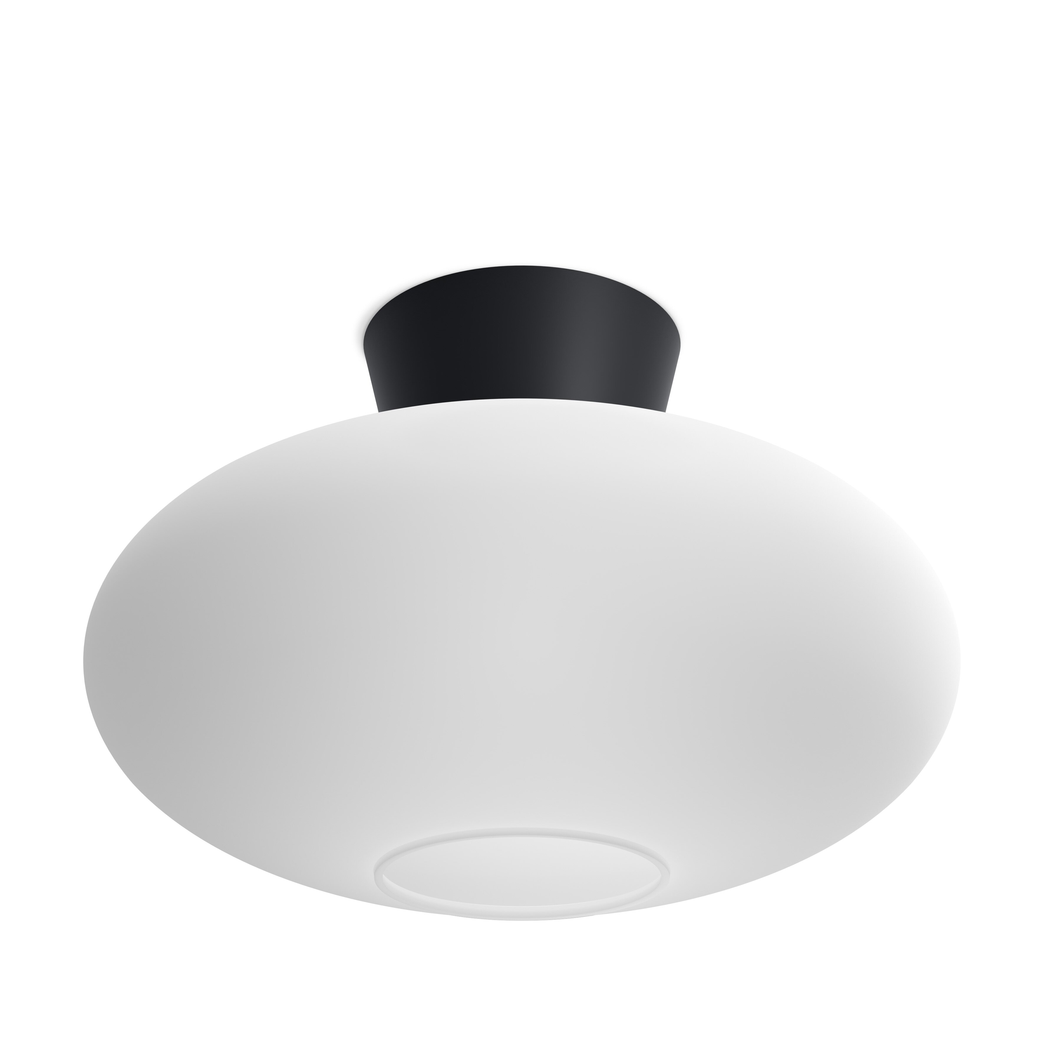 Bullo XL Plafond Ø38 Mattsvart/Opalglas