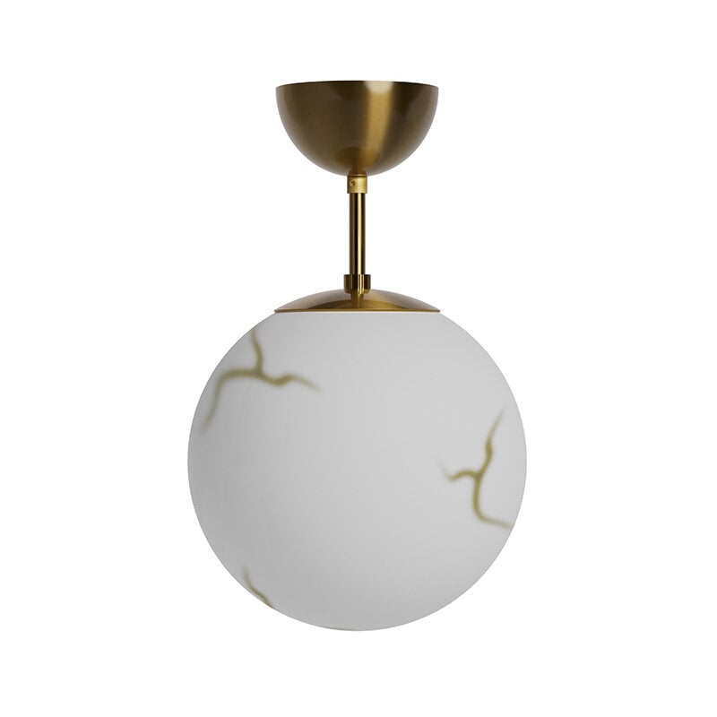 Bellagio plafond Ø25cm mässing/vit