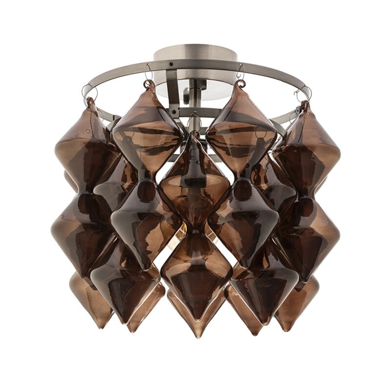 Gemma Ø45cm plafond borstad stål/brun