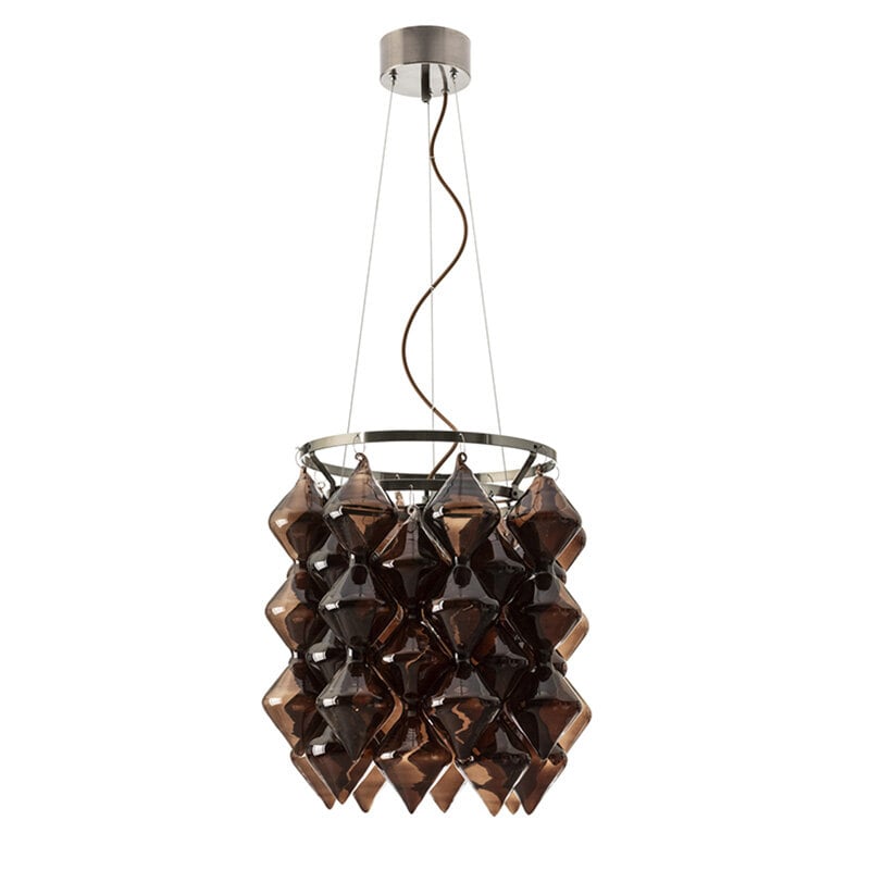 Gemma Ø45cm taklampa borstad stål/brun