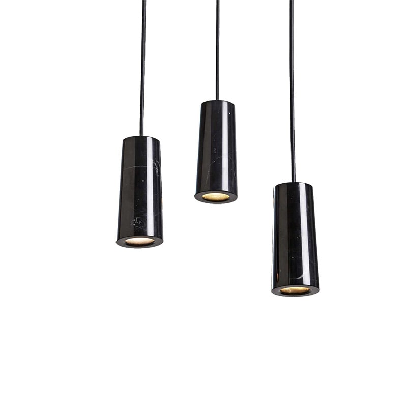 Core 3 kluster taklampa svart Marquina marmor