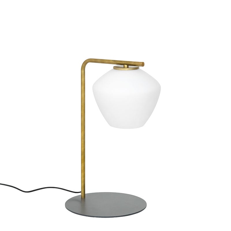 DK bordslampa råmässing/matt opalglas