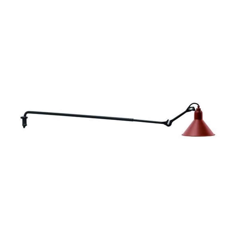 Lampe Gras N°213 vägglampa conic svart/röd