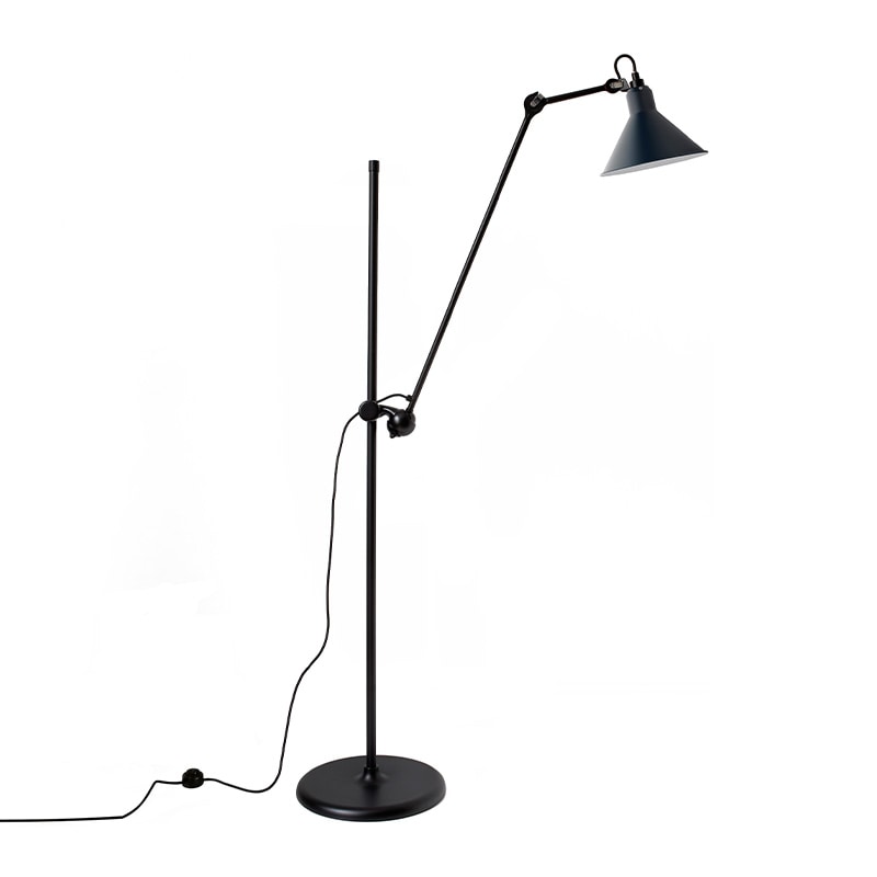 Lampe Gras N°215 golvlampa conic svart/blå