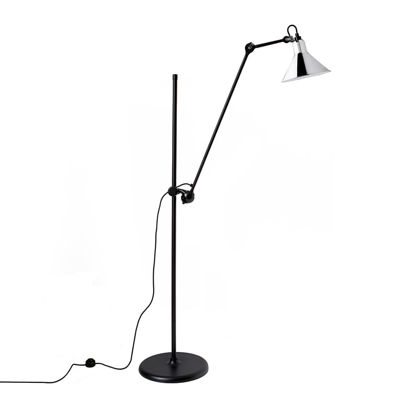 Lampe Gras N°215 golvlampa conic svart/krom