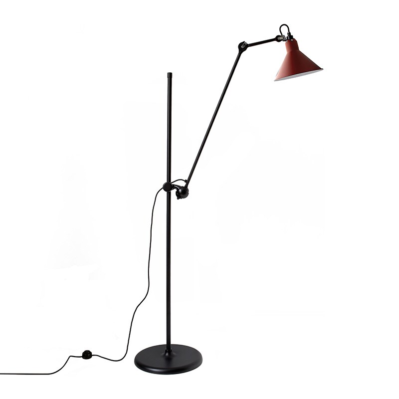 Lampe Gras N°215 golvlampa conic svart/röd