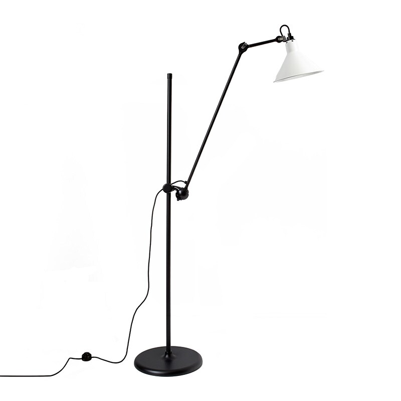 Lampe Gras N°215 golvlampa conic svart/vit