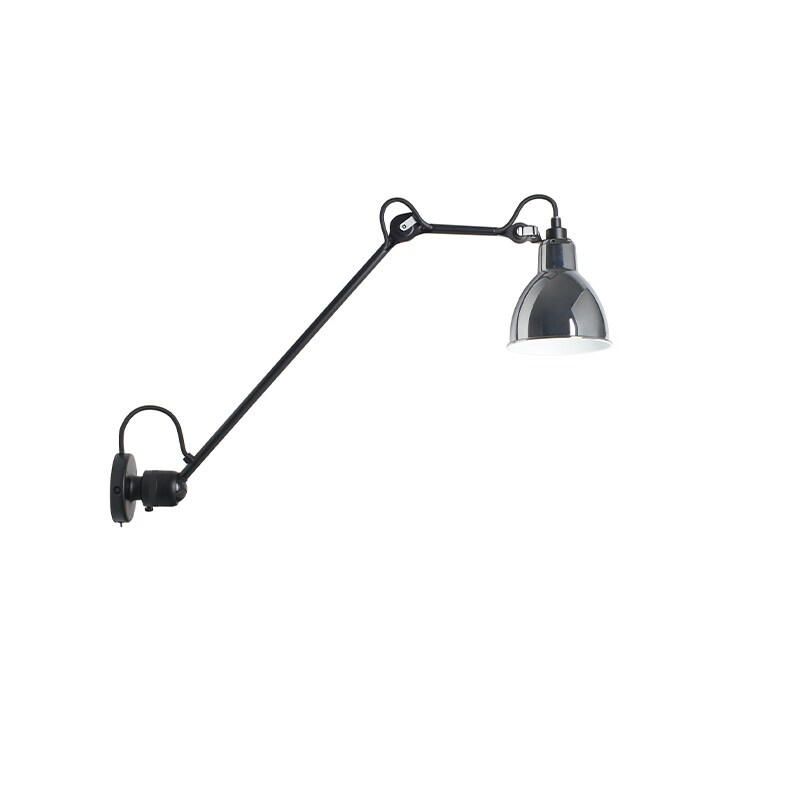 Lampe Gras N°304 L40 vägg/taklampa round svart/krom