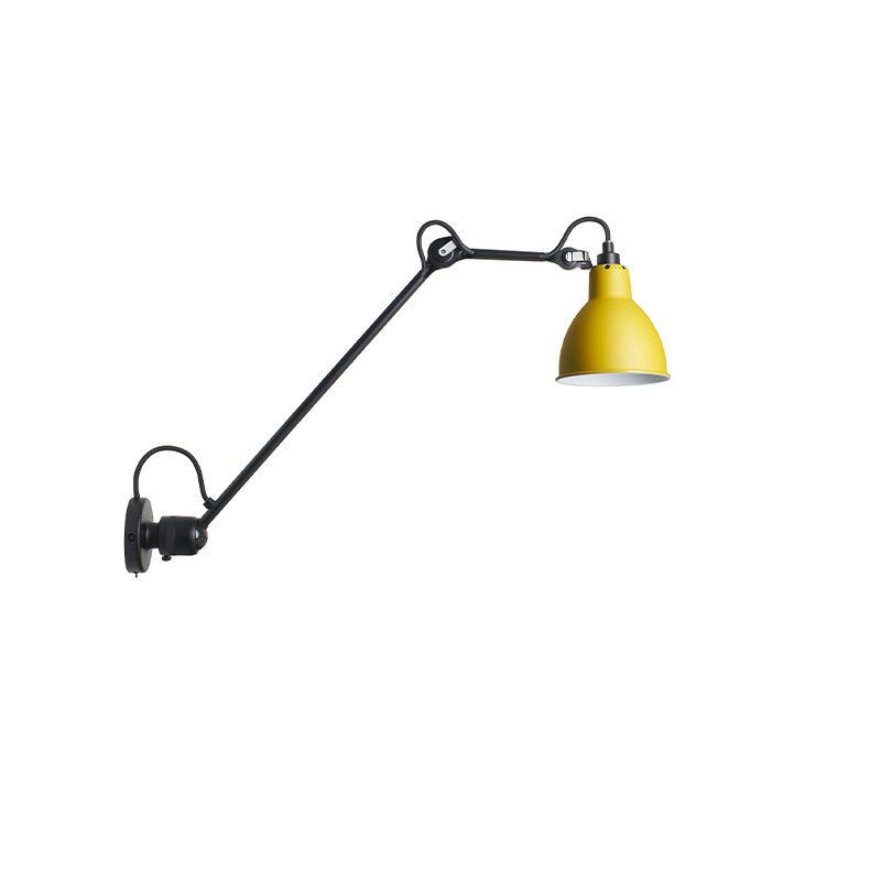 Lampe Gras N°304 L40 vägg/taklampa round svart/gul