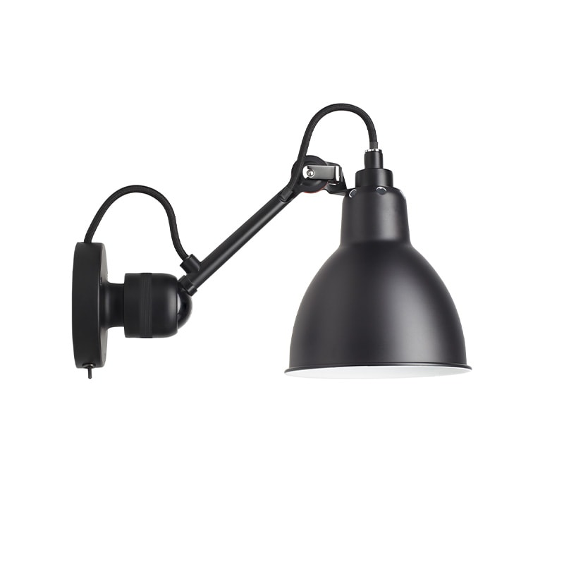 Lampe Gras N°304 SW vägglampa round svart
