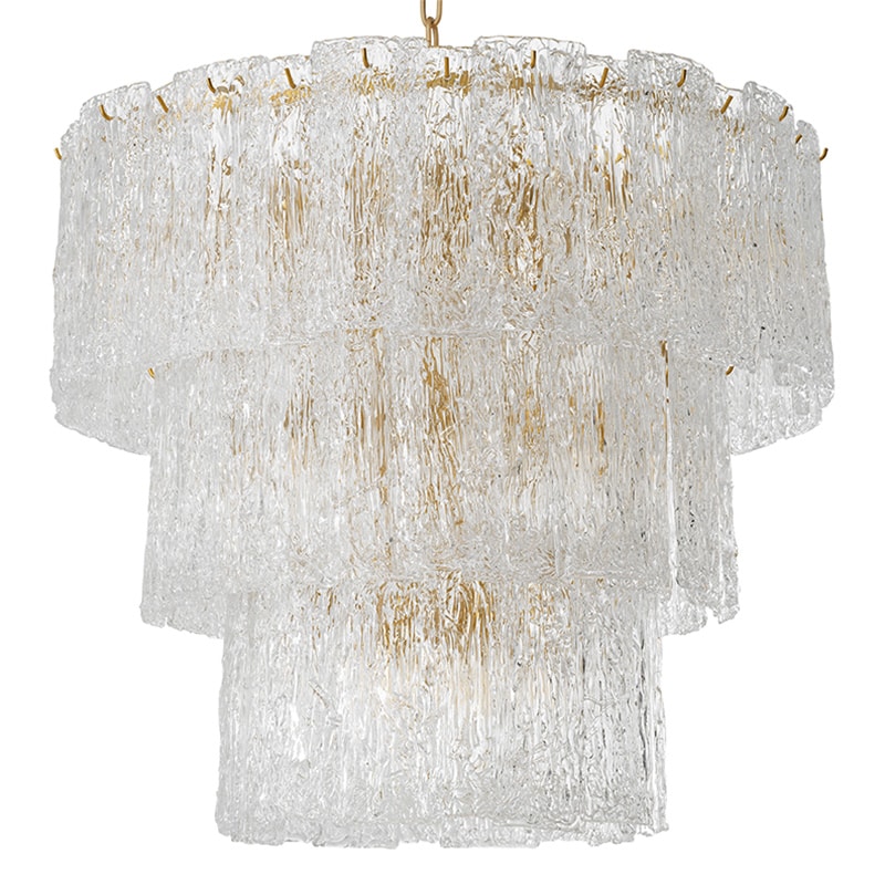 Almeria Chandelier taklampa Antik mässing/glas