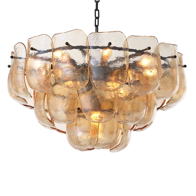 Gustave Chandelier taklampa Bronze/champagnefärgat glas