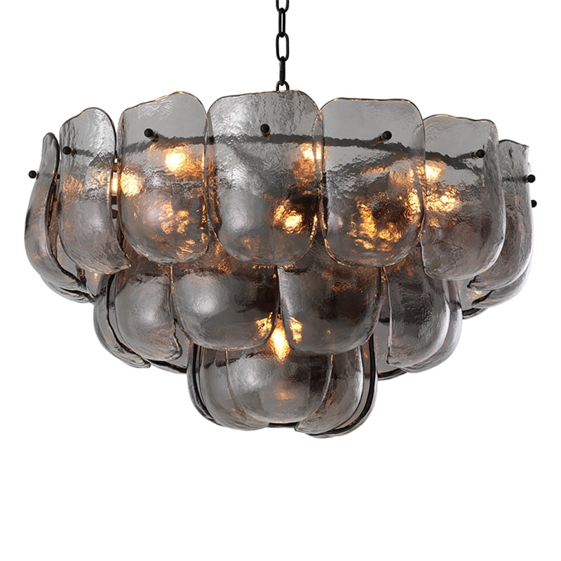 Gustave Chandelier taklampa Bronze/rökfärgat glas