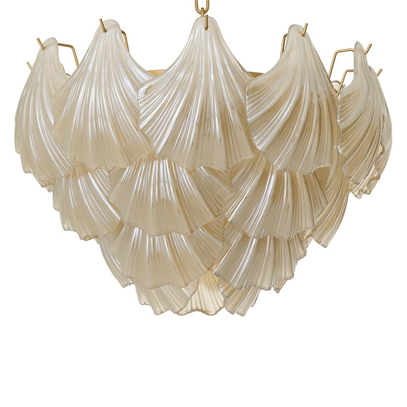 Ibiza Chandelier taklampa Antin mässing/champagnefärgat glas