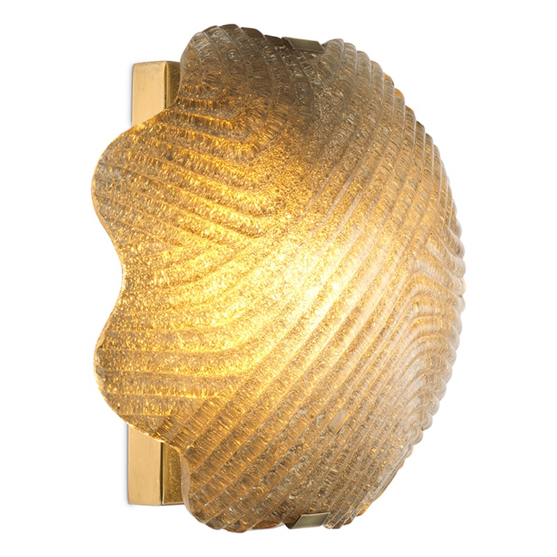 Nuria Vägglampa Antik mässing/glas