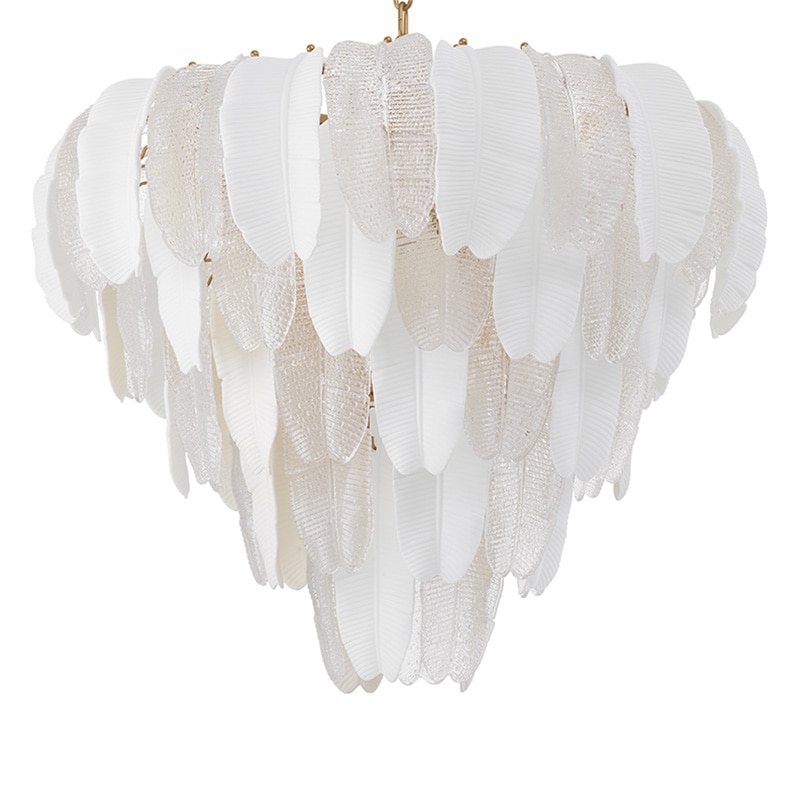 Saint Lucia Large Chandelier taklampa Antik mässing/klart glas/vit keramik