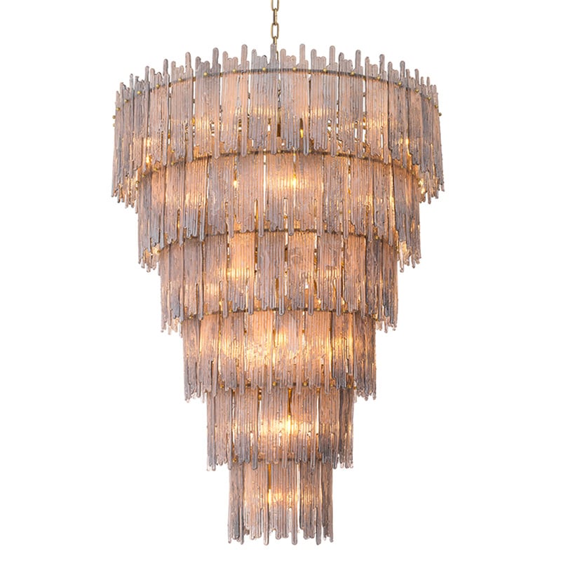 Saint Roch XXL Chandelier taklampa Borstad mässing/rökfärgat glas
