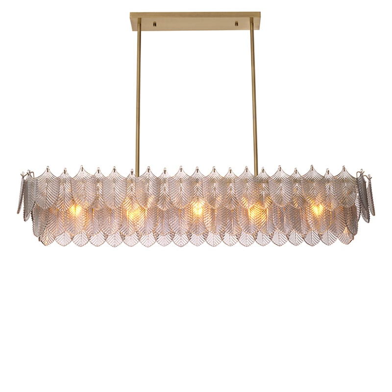 Verbier Rectangular Chandelier taklampa borstad mässing/rökfärgat glas