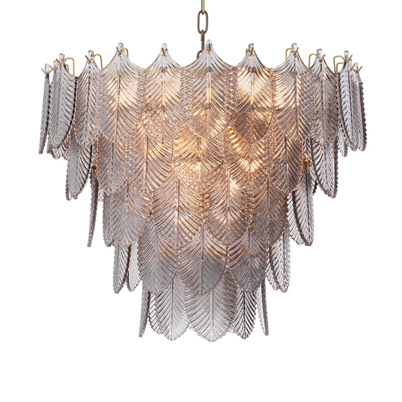 Verbier S Chandelier taklampa Borstad mässing/rökfärgat glas